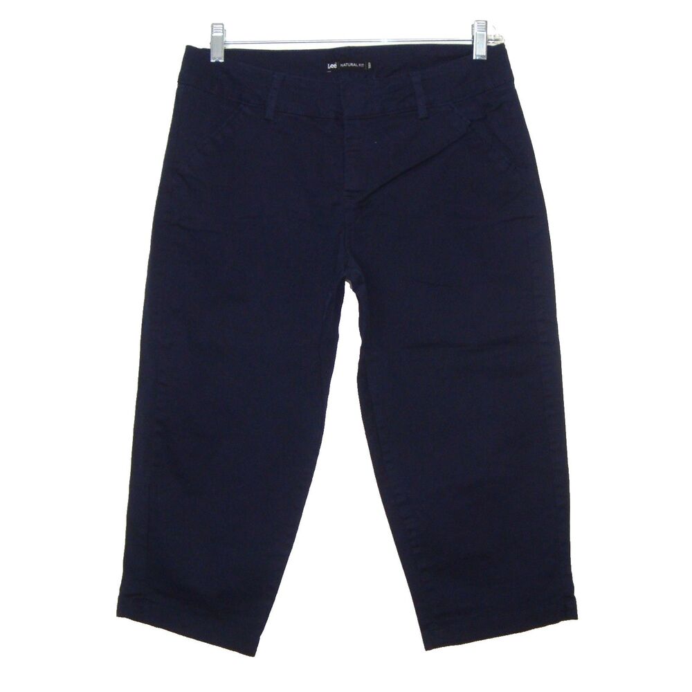Lee Natural Fit 1889 Womens Navy Blue Capri Pants Size 10